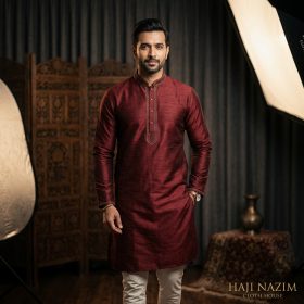 Embroidered Raw Silk Festive Kurta